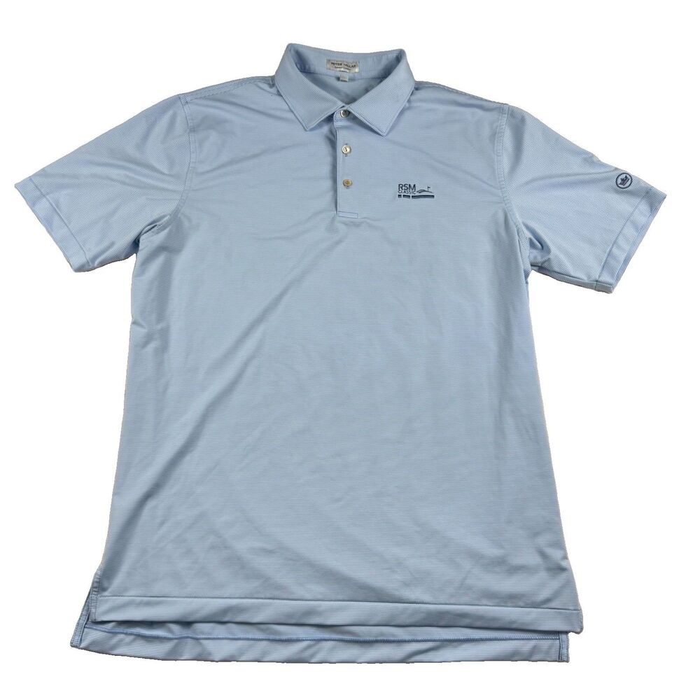 Peter Millar Polo Shirt Men's XL Sea Island RSM Classic Golf Striped Blue White